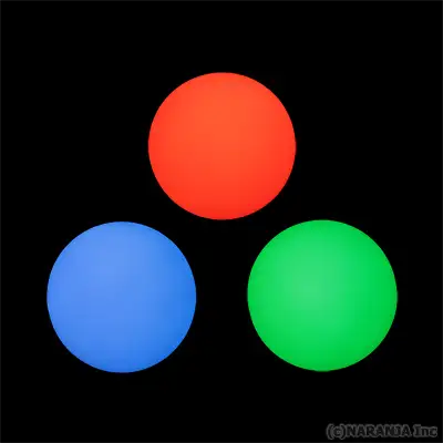 ライトアップボール ステージタイプ 70mm 3個セット 赤青緑