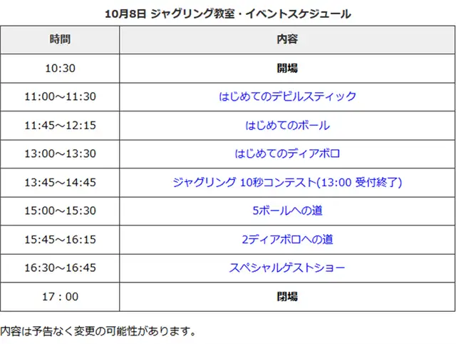 2017秋まつりスケジュール