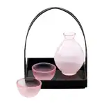 廣田硝子 はなほのか 桃 酒器三点セット  (HO-2501PK)