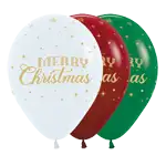センペルテックス ラウンド 12インチ メリークリスマス 3色アソート
