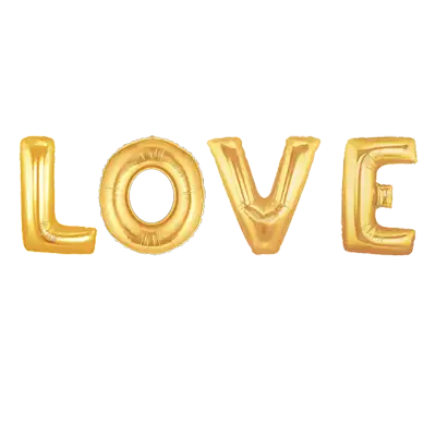 ガスなし レターバルーンセット 40インチ ゴールド 「LOVE」