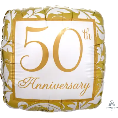 ゴールド エレガント スクロール 50th アニバーサリー