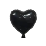 ピュアカット バルーン ハート 18cm (7インチ) ブラック