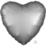 マイラーバルーン ハート サテンリュクス 17インチ プラチナム