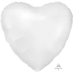 マイラーバルーン ハート サテンリュクス 17インチ ホワイトサテン