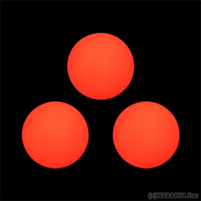 ライトアップボール ステージタイプ 70mm 3個セット 赤