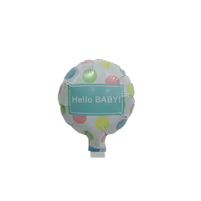 ピュアカット バルーン 13cm HELLO BABY パステルドッツ