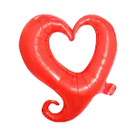 フックハートバルーン 18インチ レッド
