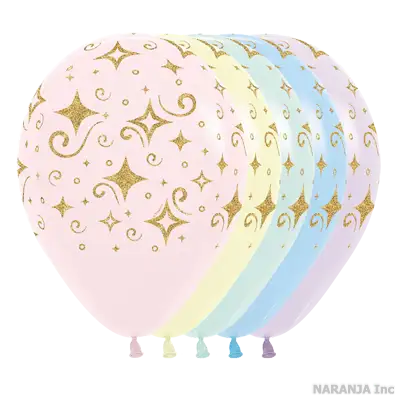 センペルテックス ラウンド 12インチ パステルマット ゴールドダイヤモンド アソート