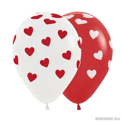 センペルテックス ラウンド 12インチ ハートプリント 2色アソート