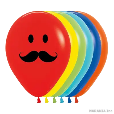 センペルテックス ラウンド 12インチ ハッピーフェイス マスタッシュ ファッションアソート