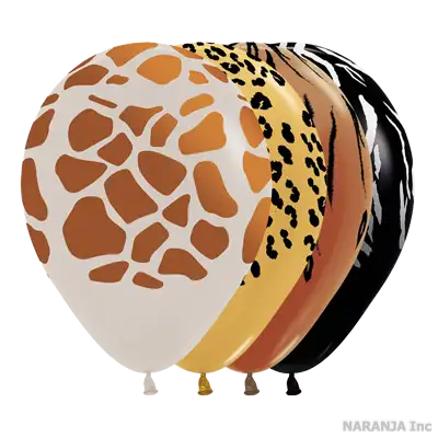 センペルテックス ラウンド 12インチ アニマルプリント アソート