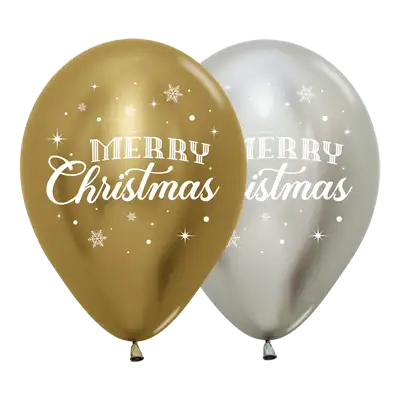 センペルテックス ラウンド 12インチ メリークリスマス ウィンター リフレックス ゴールド＆シルバー