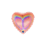 グリッター ホログラフィック ハート 4インチ ローズゴールド