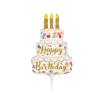 サテン バースデー ピンク ケーキ ミニシェイプ