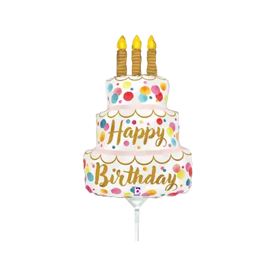 サテン バースデー ピンク ケーキ ミニシェイプ