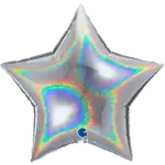 グリッター ホログラフィック スター 36インチ シルバー