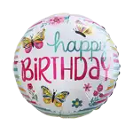 バースデー カラフル バタフライズ 18インチ