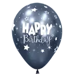 センペルテックス ラウンド 12インチ ハッピーバースデー ブルー ファンタジー