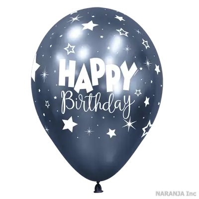 センペルテックス ラウンド 12インチ ハッピーバースデー ブルー ファンタジー