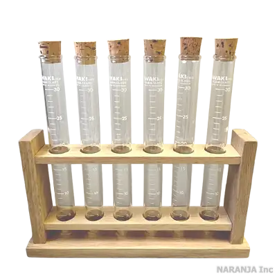 リカシツ 試験管 30ml 6本セット (コルク栓 スタンド付き)