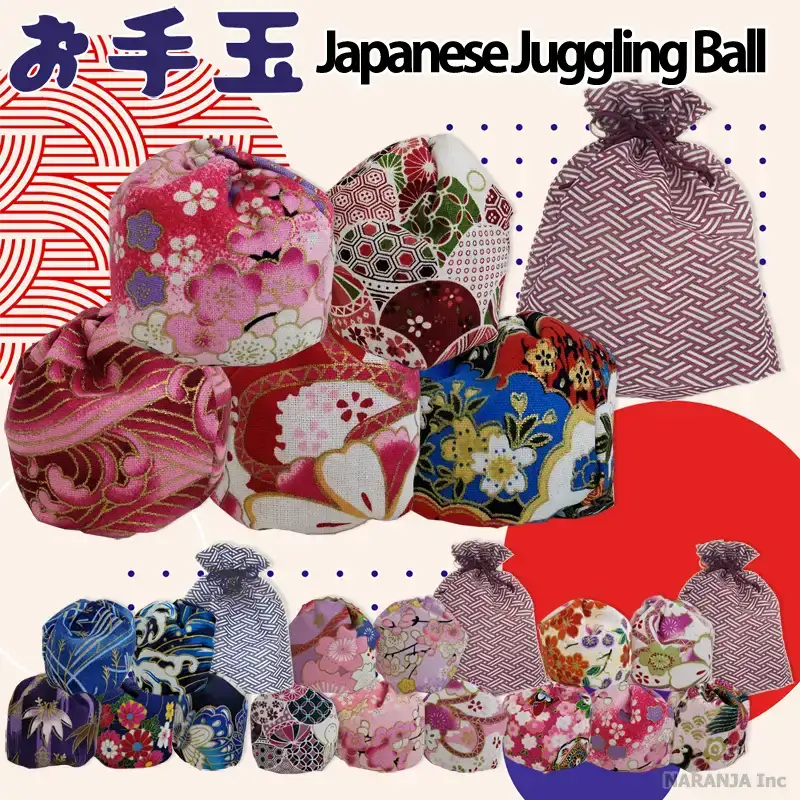 Set Of 5 Otedama Juggling Ball(Filled With Polypropylene Pellets) With Storage Bag