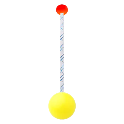 [イメージ]パハロ80mmボール黄ラバーノブオレンジひも白