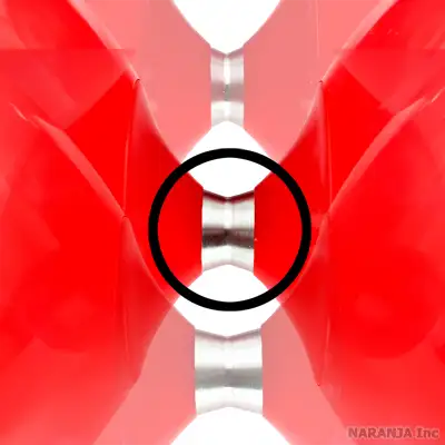 アクセルの長さの比較(上からショートアクセル、ミドルアクセル、リングアクセル)