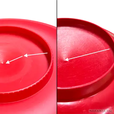 傾斜の違い(左側ND スピニングプレート